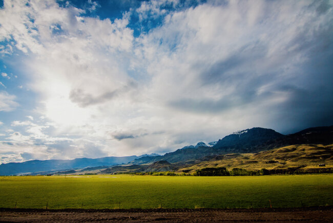 A valley with cloudswith a better color grading