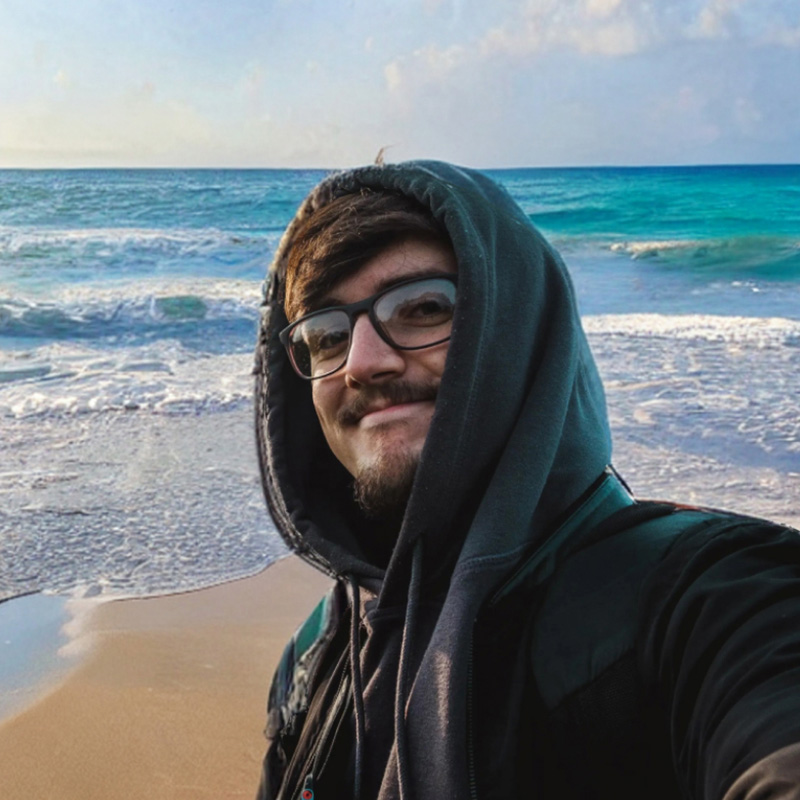 The man on a beach