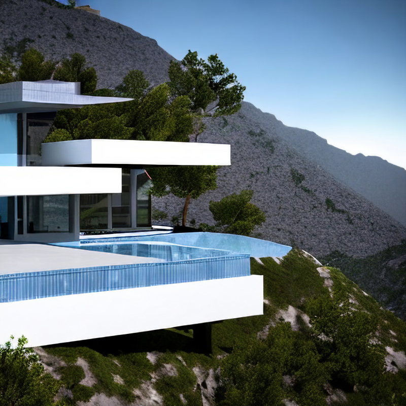 A modern villa in the mountain