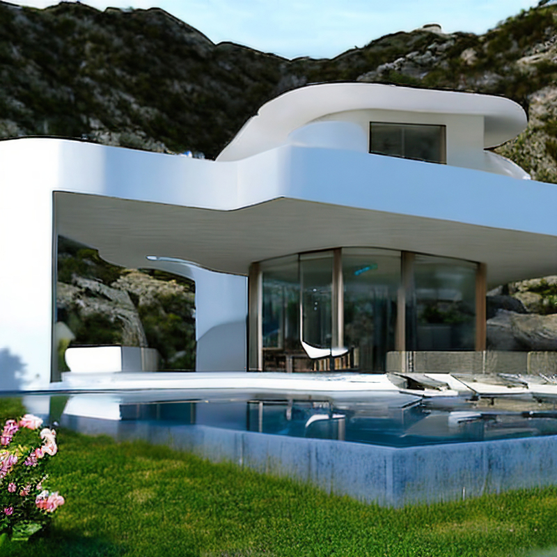 A modern villa in the mountain